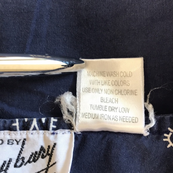 Vintage Styled by Saybury Navy Blue Paisley Mumu Dress Cotton Size Medium - Picture 10 of 11